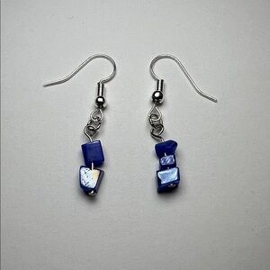 Blue Stone Dangle Earrings